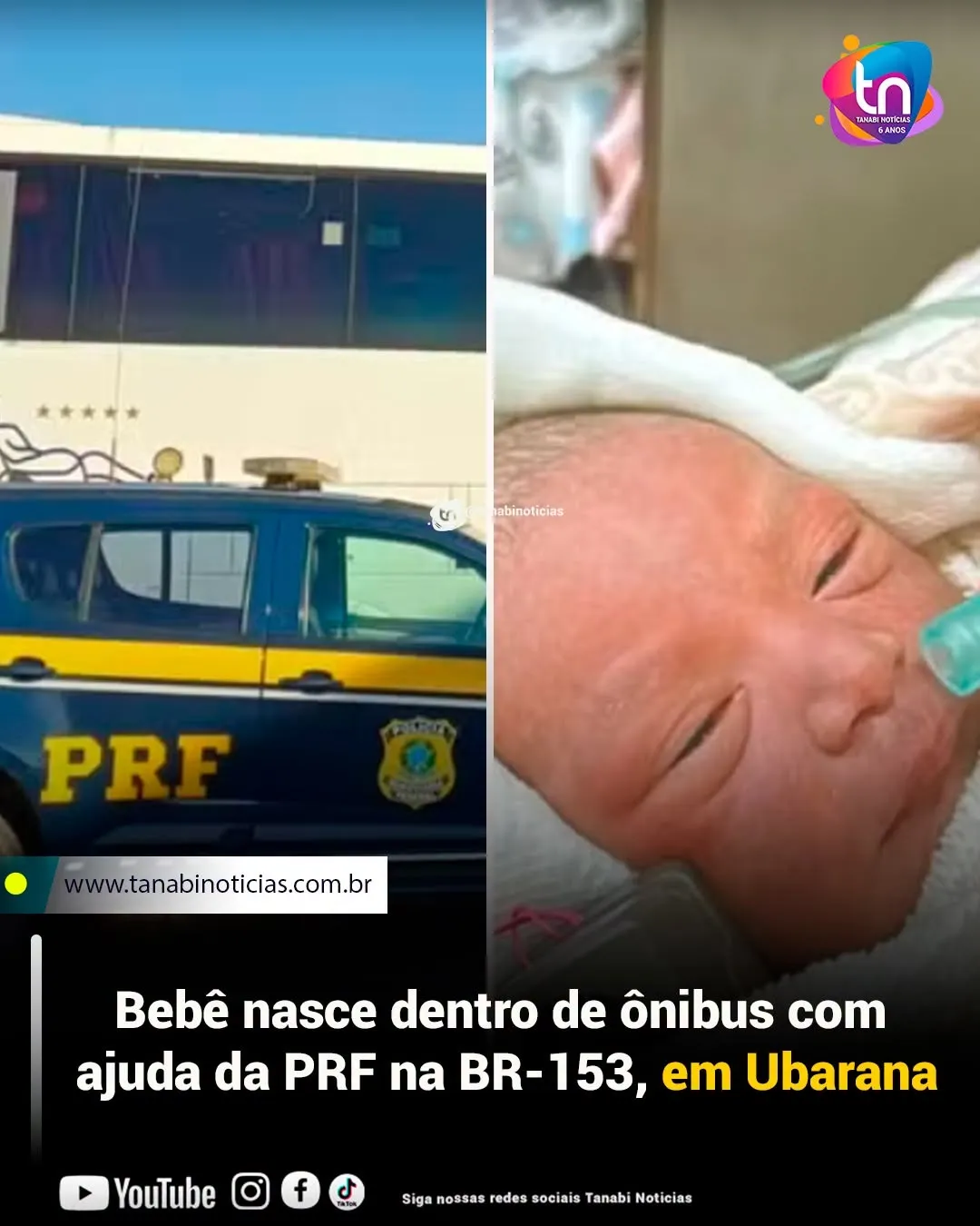 Bebê nasce dentro de ônibus com ajuda da PRF na BR 153, em Ubarana