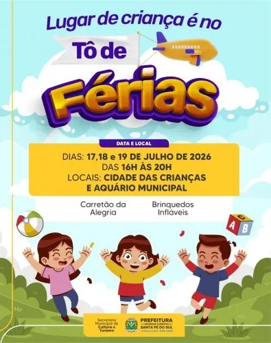 Lugar de Criança é no Tô de Férias: Prefeitura promove três dias de diversão gratuita