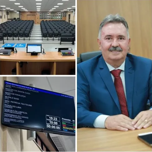 Câmara de Santa Fé do Sul moderniza plenário com implantação de sistema informatizado