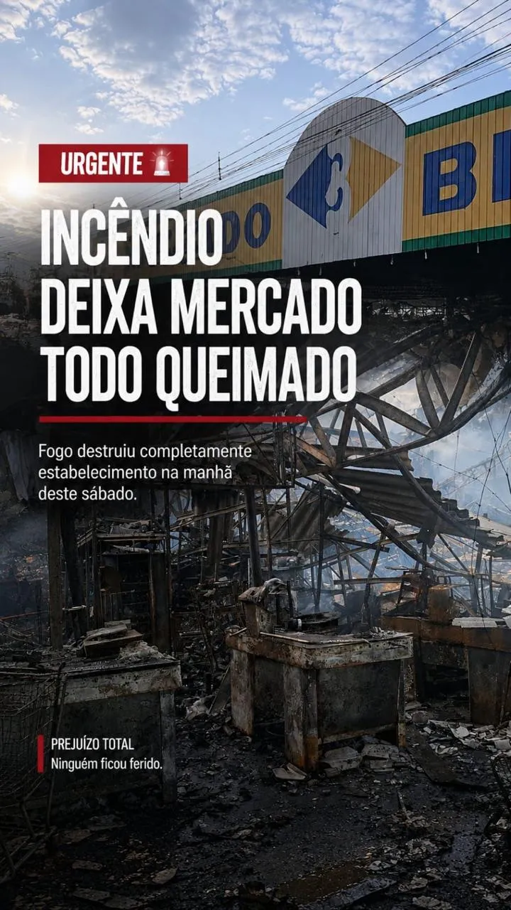 Paranaiba: Incêndio no Mercado Brasil na madrugada desse sábado.