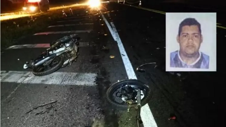 Motociclista morre após batida de frente com caminhão durante ultrapassagem na BR-153