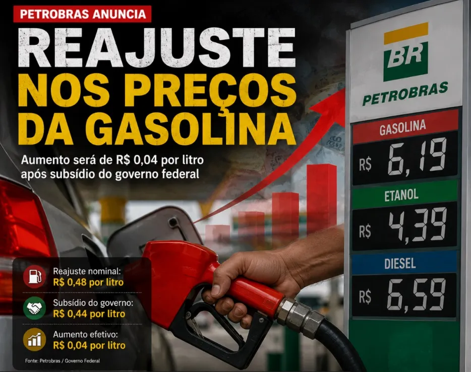 Gasolina sobe de novo: Petrobras anuncia reajuste e consumidor continua pagando a conta